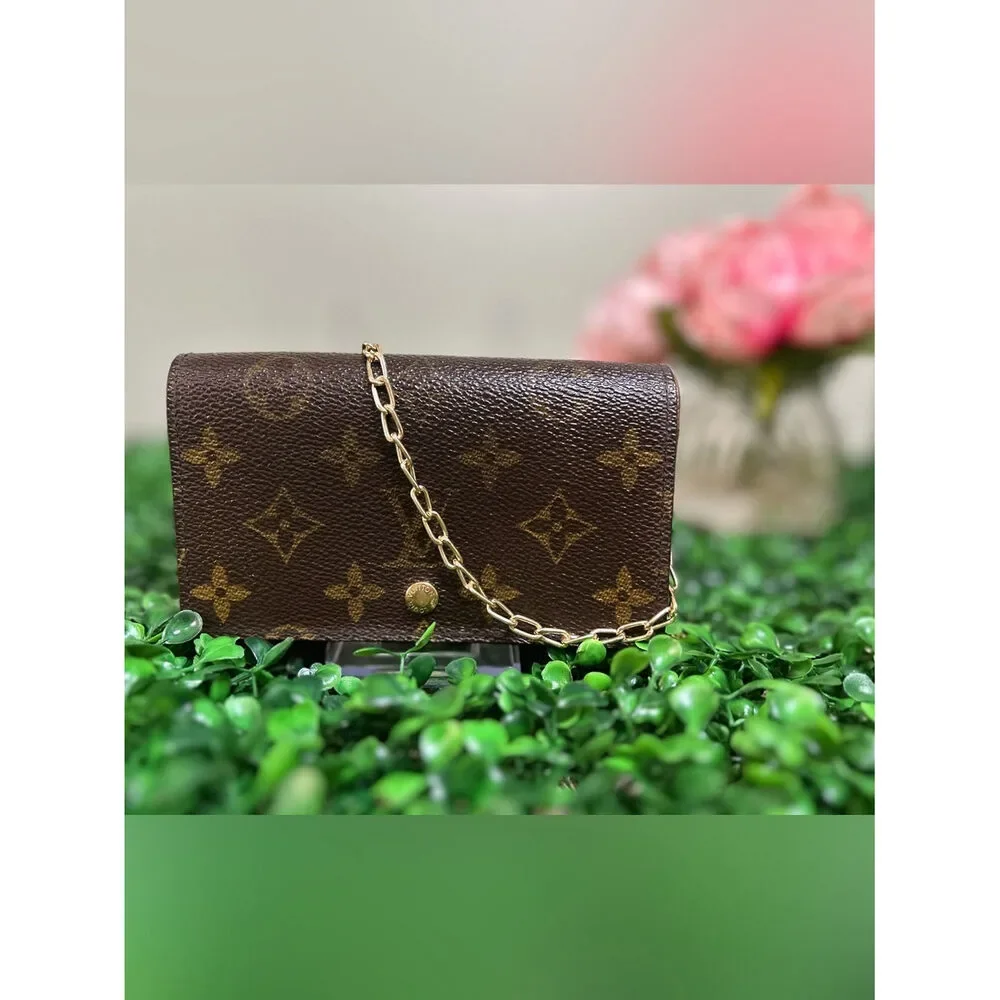 Louis Vuitton Monogram Vintage Portefeuille Trésor Bifold or Wallet on Chain